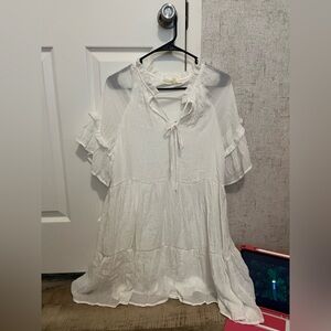 White ruffle dress